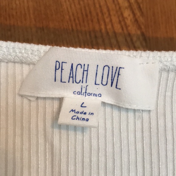 Peach Love California Front Tie Off-white Bodysuit - Picture 4 of 4